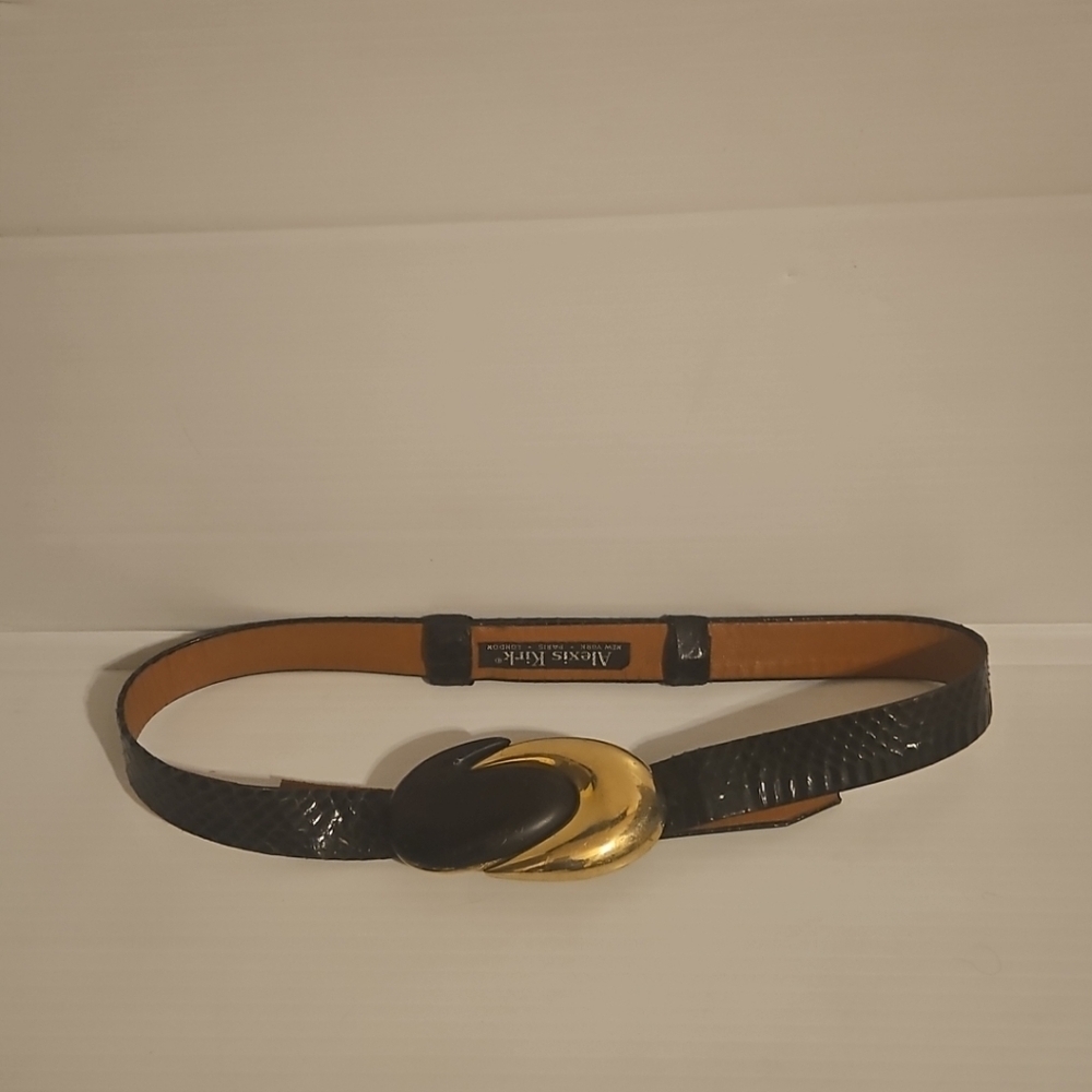 1990s Alexis Kirk  + Gold Infinity Snakeskin Adjustable Belt